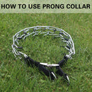 Dog Prong Collar, Adjustable Stainless Steel Training Pinch Collar for Dogs with Comfort Rubber Tips and Quick Snap Buckle Release, Dog Choke Collar for Small Medium Large Dogs